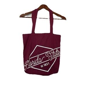 FSU Florida State Garnet Canvas Tote Bag NEW 12x15"